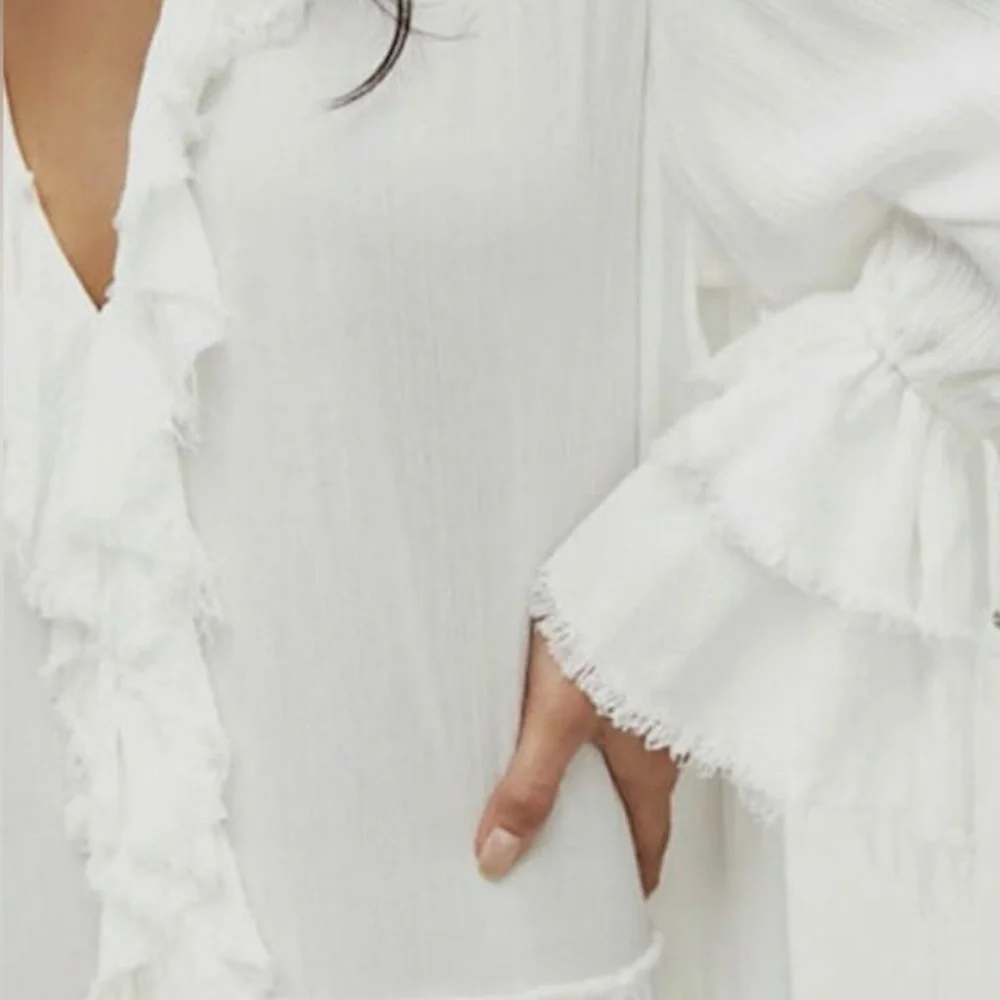 NWT Free People Sweet Darlin Maxi Dress Sz XS Ivory Oversized - Picture 3 of 14